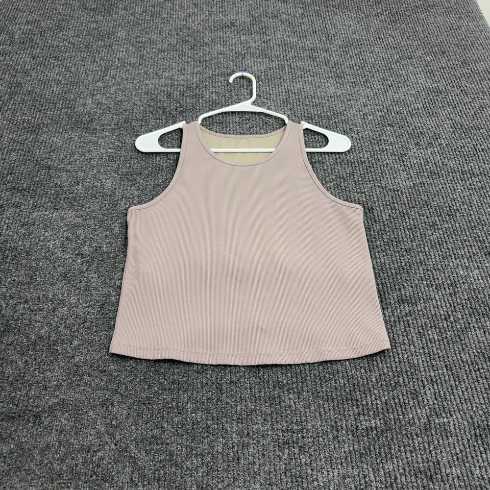 Vuori Tank Top Womens S Mauve Ribbed Knit High Neck Athletic Yoga Casual